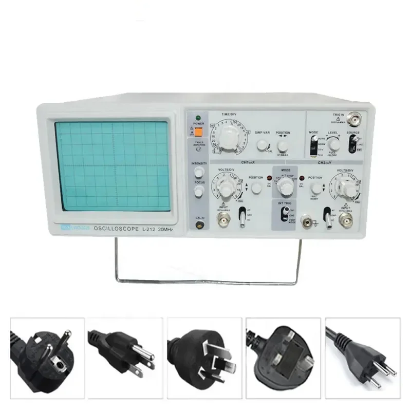 L-212 20MHz Dual Channel Laboratory Analog Oscilloscop Large Screen Display Double Trace X-Y Operation ATT Trigger