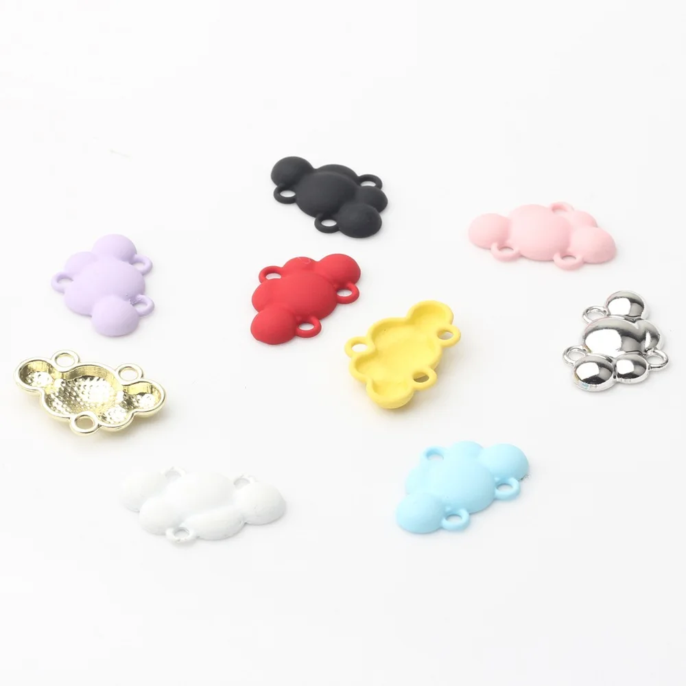 Fashion Zinc Alloy Charms with Candy-Colored Cloud Hollow Connector Pendant for DIY Handmade Jewelry