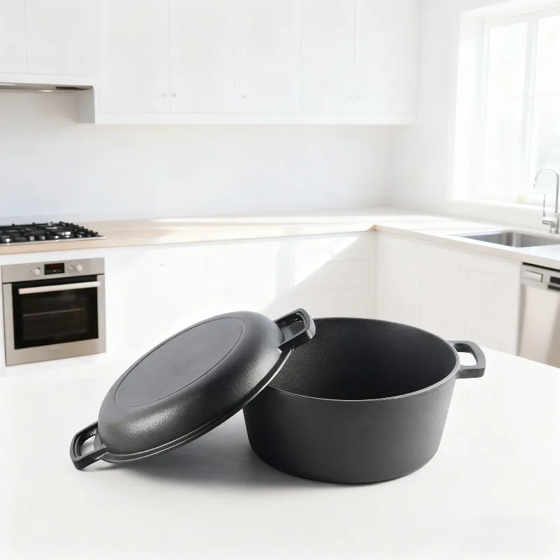 Baking Bread Pan Frying and Stewing 2-in-1 Multi-functional Binaural Pan Deepening Cast Iron