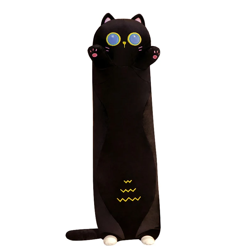 Long Black Cat Pillow Cute Big Size Animals Plushes Cat Throw Pillow Cushion Home Decor Kids Toys