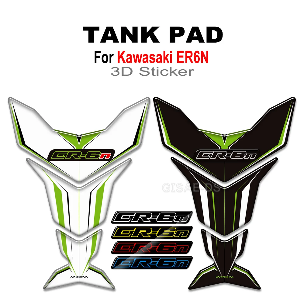 ER6N Motorcycle 3D Epoxy Resin Protection Tank Pad Stickers Gas Tank Decals For Kawasaki ER6N ER-6N ER 6N