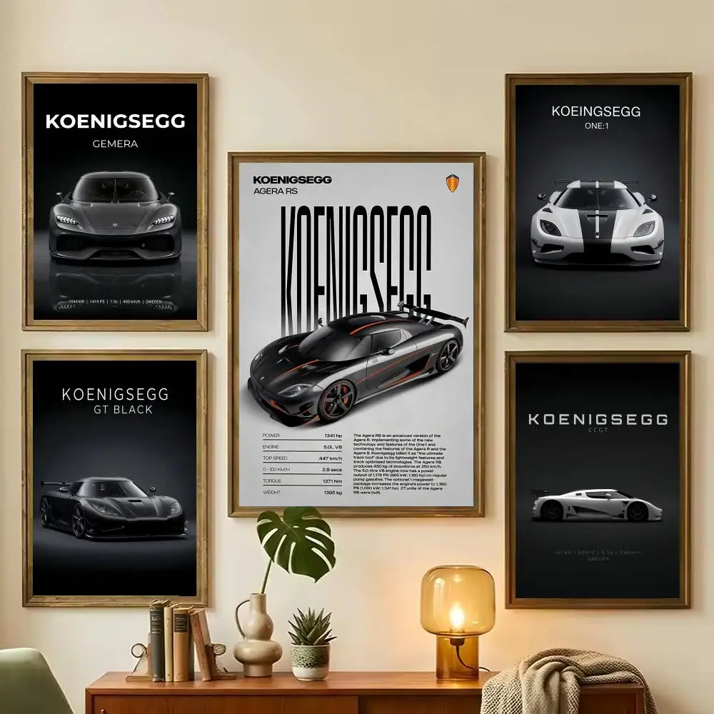 Super Car K-KOENIGSEGG Poster Decorative Wall Art for Living Rooms, Bedrooms, Bars & Cafés, Stylish Home Décor Gift