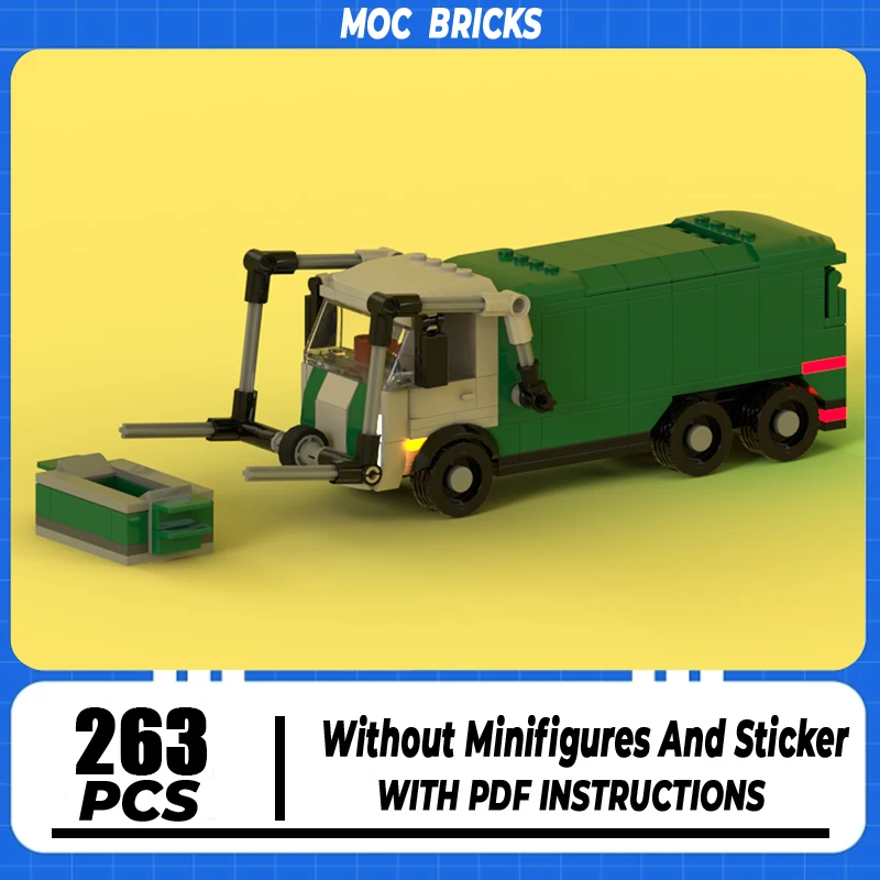 City Cars Model Moc Building Blocks Garbage Truck Model Technology Brick DIY Assembly Construction Toy Holiday Birthday Gifts