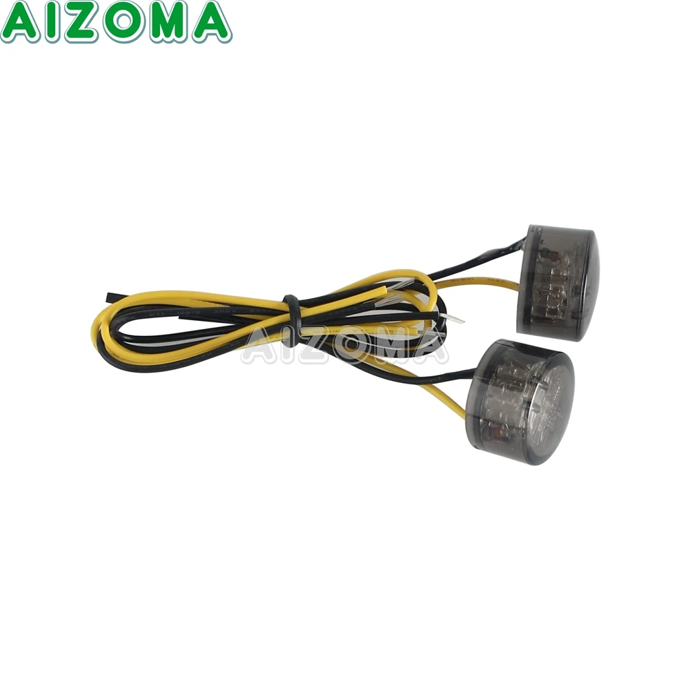 12V Motorcycle LED Minitial Blinker E4-Mark Approved Turn Signal Light For Sportster Iron883 72 Chopper Bobber Cafe Racer Custom