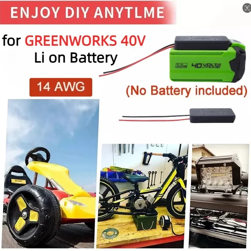 GREENWORKS için 14 AWG Güç Tekerlek Adaptörü 40 V G-max Li-on Pil DIY Konnektör Çıkışı Güç Kaynağı Dönüştürücüye Dönüşüm