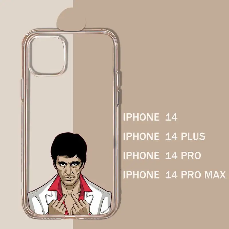 Scarface 1983 film Al Pacino Phone Case Transparent soft For iphone 11 13 12 14 15 pro max mini plus