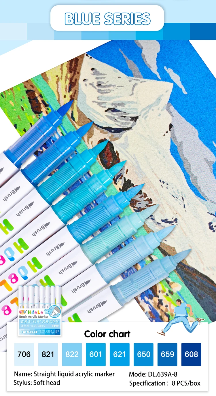 Hdele 120/64/56/8 Farben Pinsel Acryl Marker Stifte Set, Handbuch Schreiben, DlY Graffiti Zeichnung, Student Kunst Acryl Farbe Stifte – Detail 23