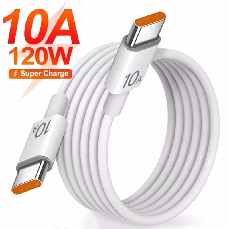 120W 10A Dual USB-C To Type C Super Fast Charging Data Cable For iPhone15 Samsung Huawei Quick Cord Transfer Wire 0.25m/1m/2m/3m