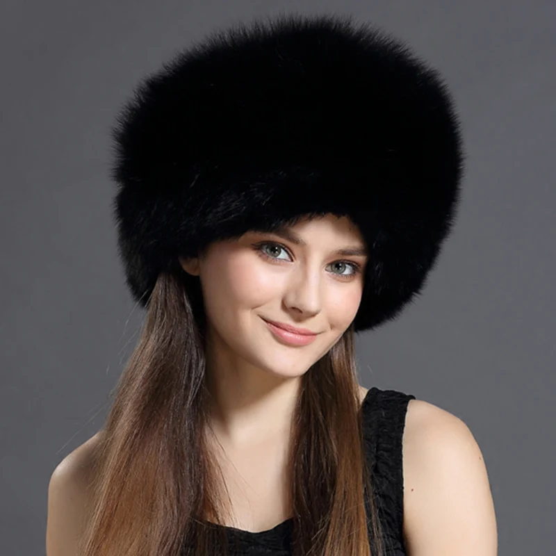 Winter Luxury Boutique Trapper Hats Leather Top Real Silver Fox Fur Hat CX-C-77B ~ DROP SHIPPING