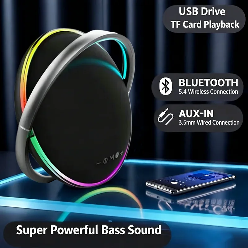New Desktop Bluetooth Wireless Subwoofer High-quality Sound Outdoor Portable Speaker Card Circular Soundbox for Phone,computer
