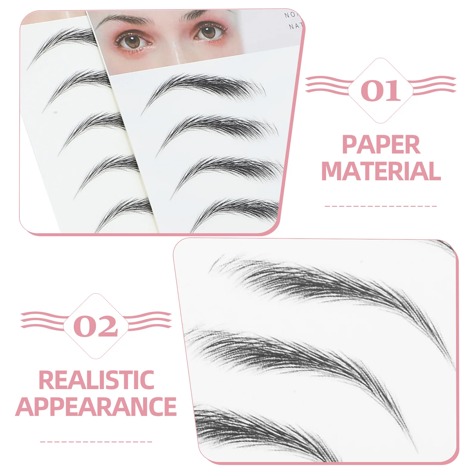 

2pcs Eyebrow Stickers Natural Waterproof Temporary Transfer For Women Men Full Brow Shaping Tool Fake Eyebrows Grooming Kit
