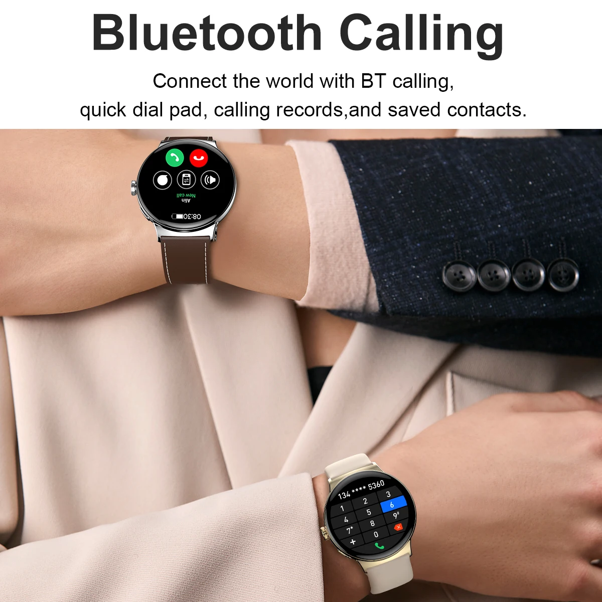 ساعة ذكية KAIMORUI-Pocket للرجال والنساء ، مكالمة بلوتوث ، معدل ضربات القلب ، جهاز مراقبة الصحة ، جهاز تعقب ، 2 في 1 ، LA99 ،