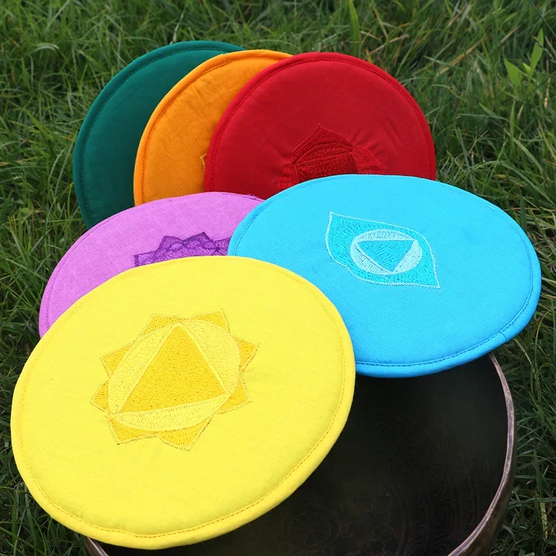 7pcs/set Himalayan Singing Bowls Cloth Pad 7 Chakra Yoga Cushion Pads Mat for Bowl/ Cup Altar Supplies witchcraft supplies