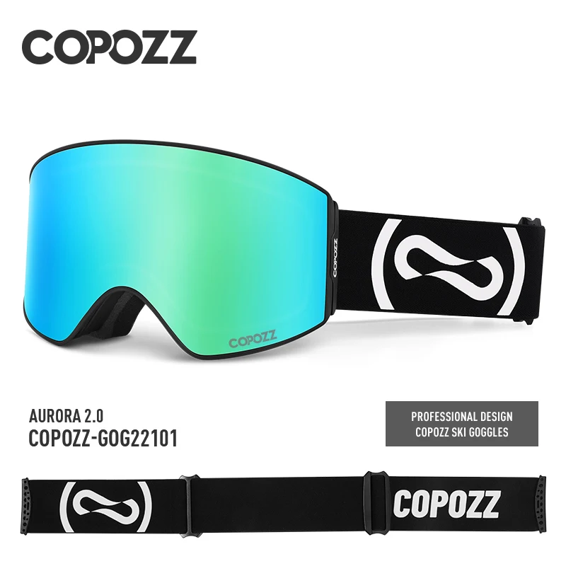 COPOZZ Magnetic Professional Ski Goggles UV400 Protection Anti-Fog Ski Glasses For Men Women Quick-Change Lens Snowboard Goggles