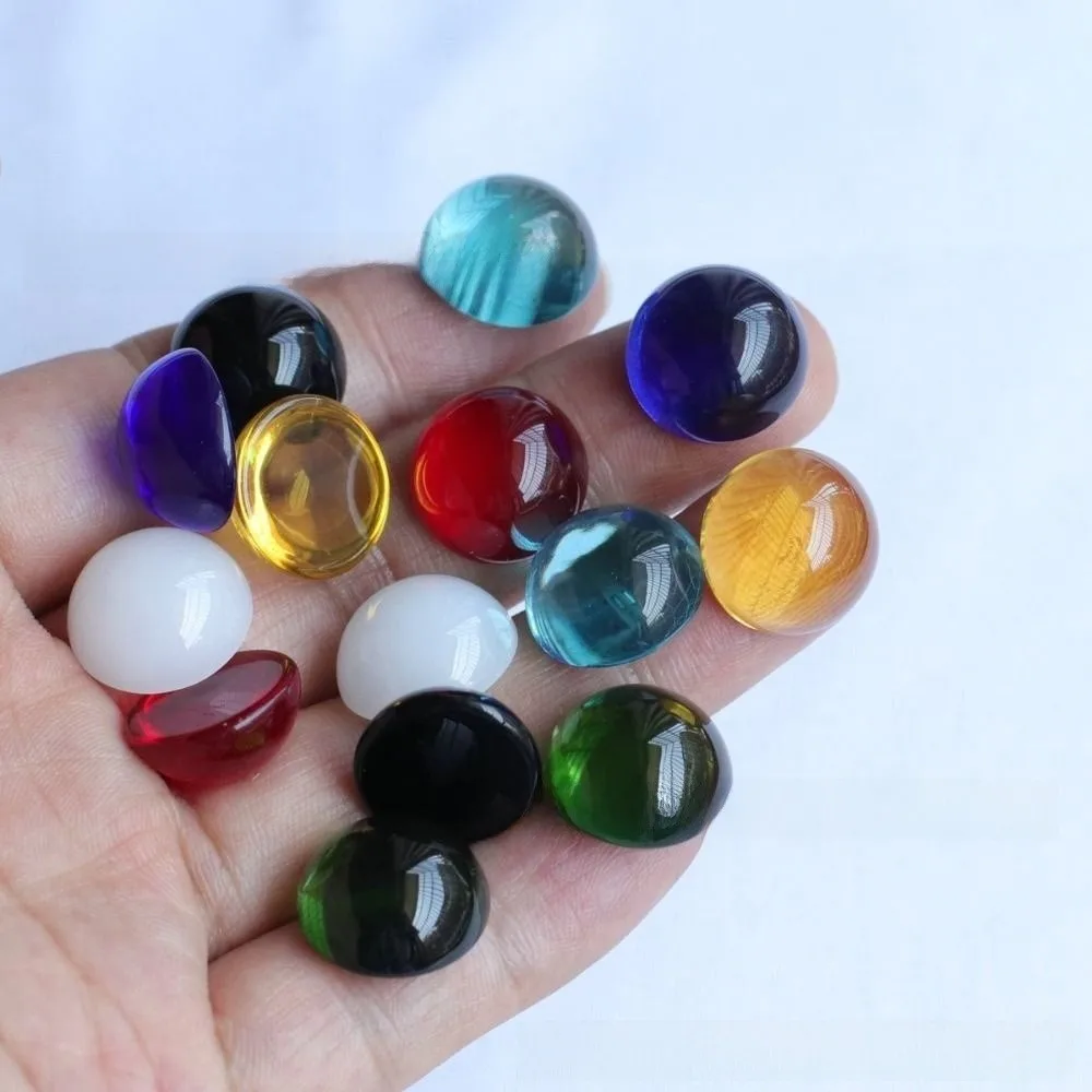 Glass Pebbles Vase Filler Beads Decorative Glass Stones Mixed Color Flat Glass Beads Light Reflecting Crystal Balls