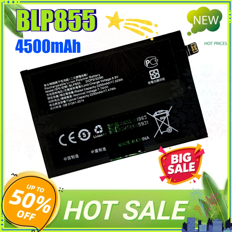 4500mAh BLP855 Replacement Battery for OPPO Reno6 Pro 5G Find X5 Lite Mobile Phone Battery High Capacity Li-Polymer Batteries