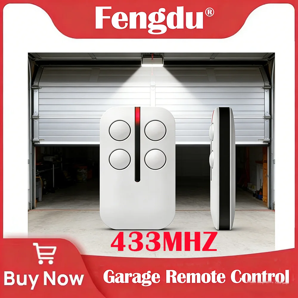 

Powertech 433 Mhz Rolling Code Garage Remote PR-2 4-Channel Universal Replacement Door Control