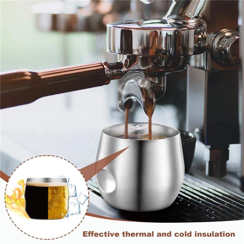 BAAG-чашки для эспрессо из нержавеющей стали, 2 шт., небьющийся стакан с двойными стенками, маленькая чашка для пикников на открытом воздухе, вечеринки