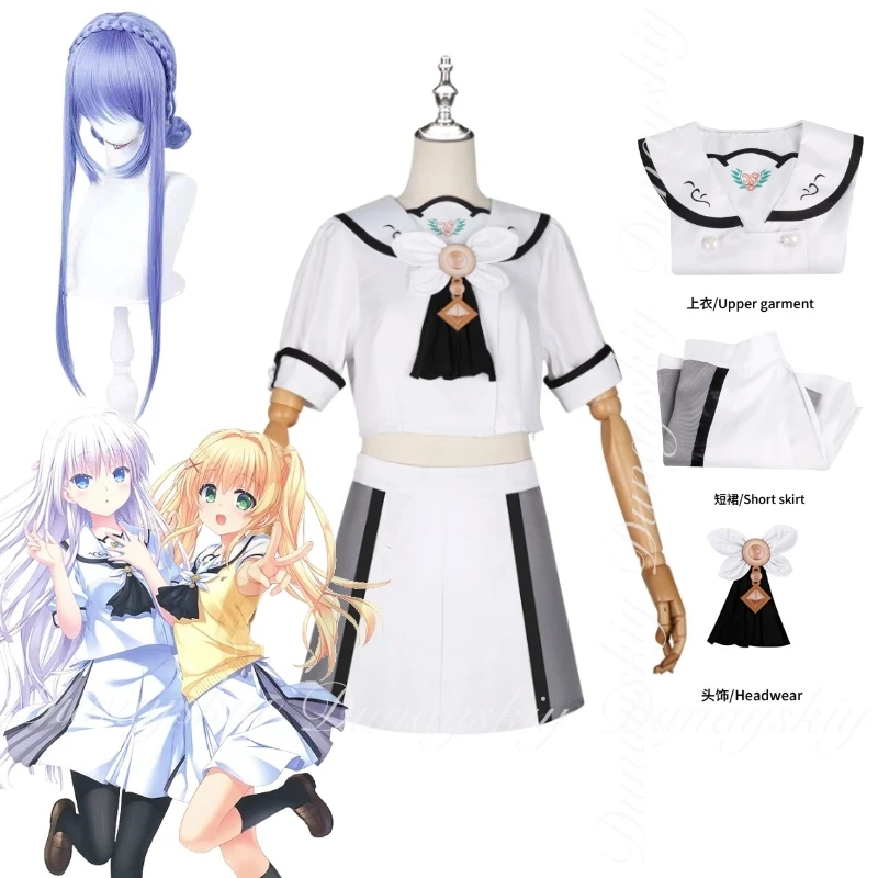 جيوب الصيف لعبة آو سوراكادو وتسوموجي وينديرز تأثيري مع الباروكات الأصفر الأزرق مع الأبيض الأصفر JK تأثيري حلي البدلة الكاملة