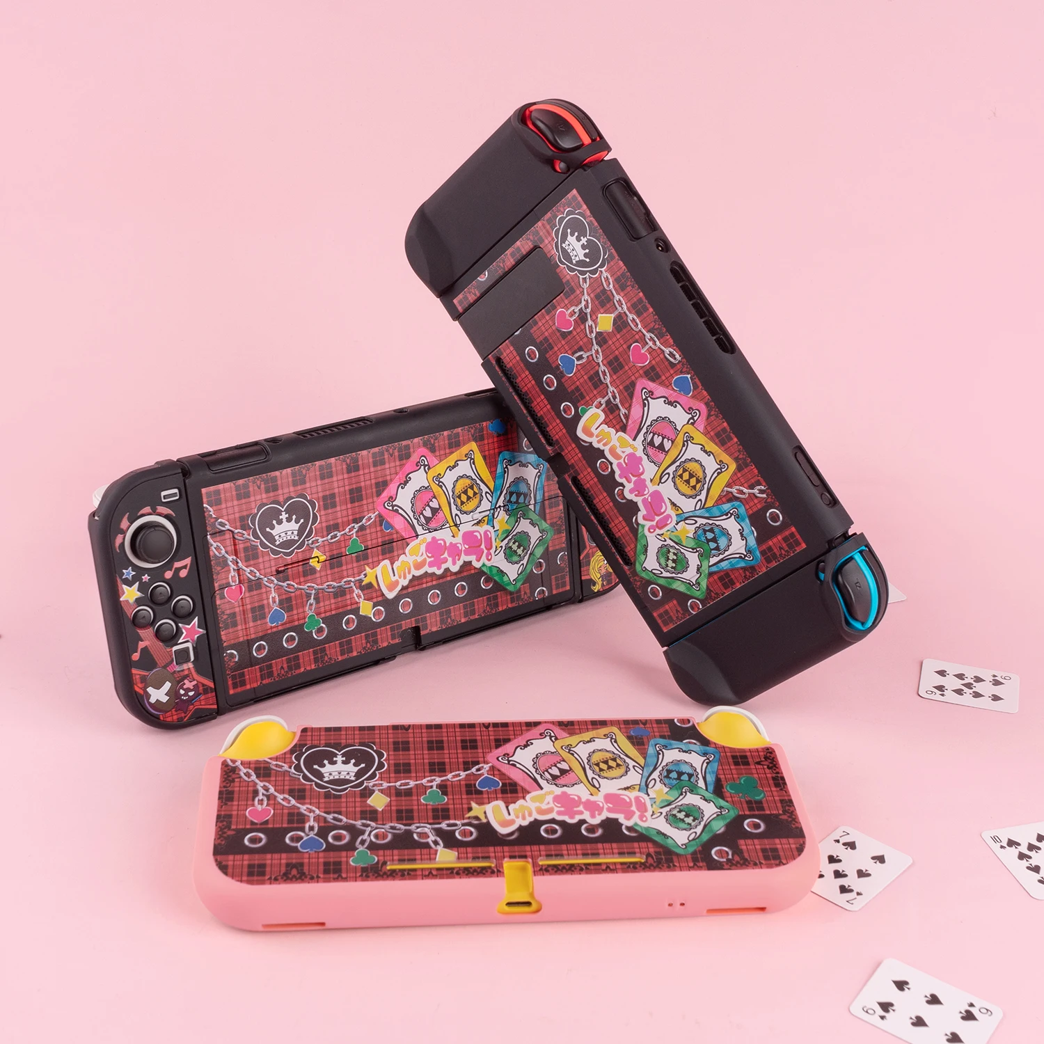 Imagem -02 - Oled ns Lite Case para Nintendo Switch Console Shell Sweet Heart Joycon Case Cassette Box Jogos Acessórios