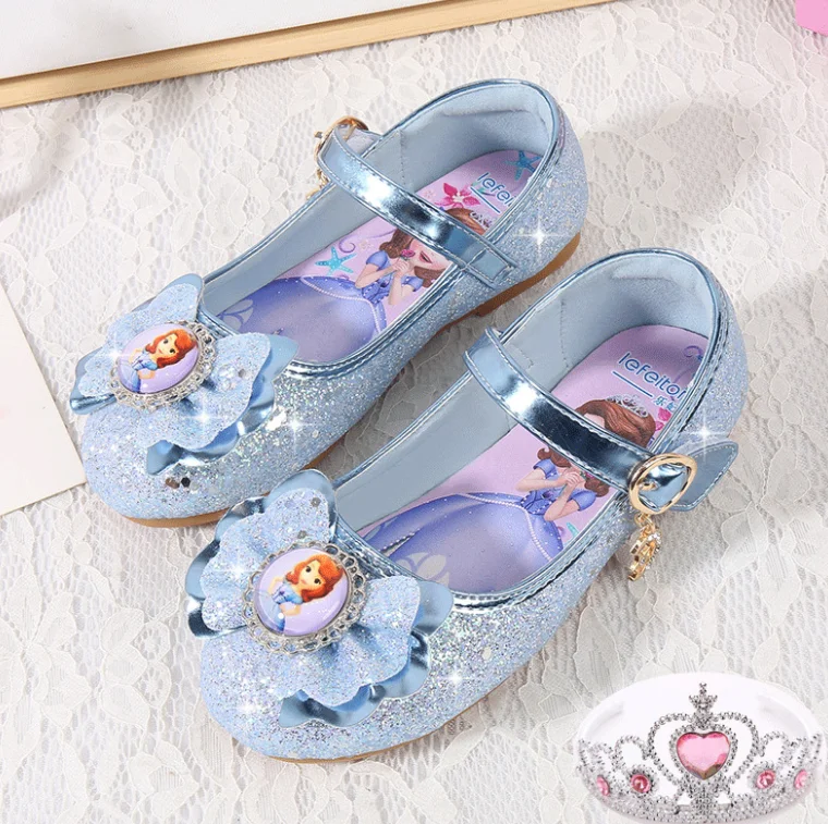 Sophia Sandals For Baby Girls Princess Kids Leather Shoes Flat Summer Sandals Butterfly Knot For Party Dress