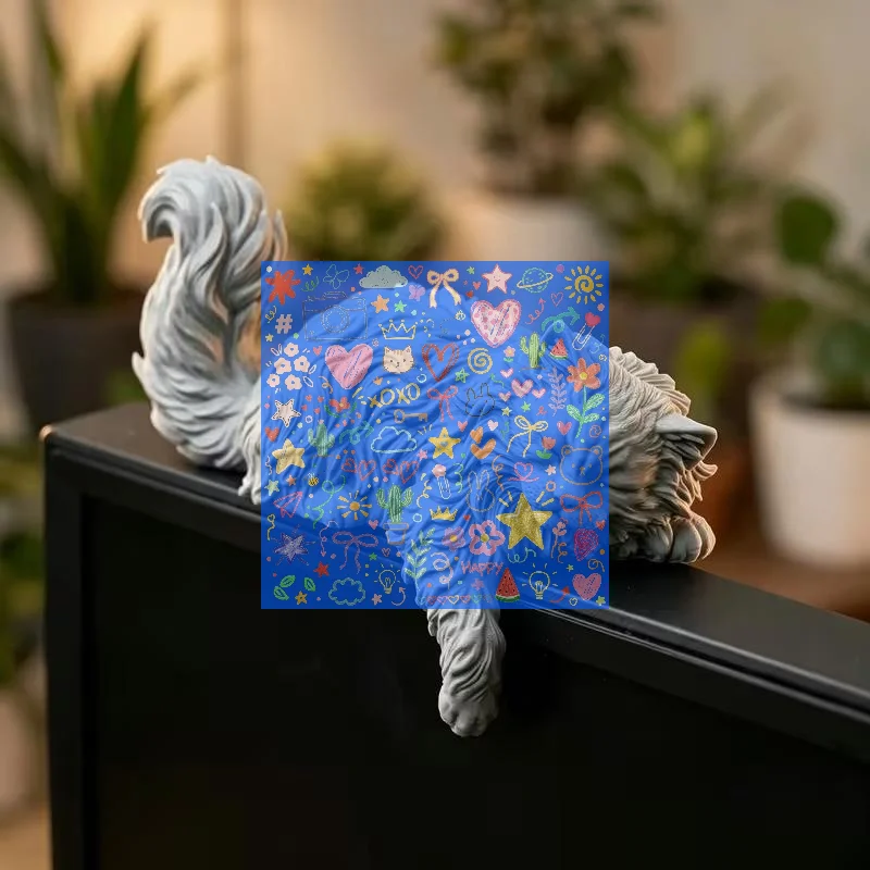 Home Office Gif - Figurinha de Gato Dormindo com Cabelos