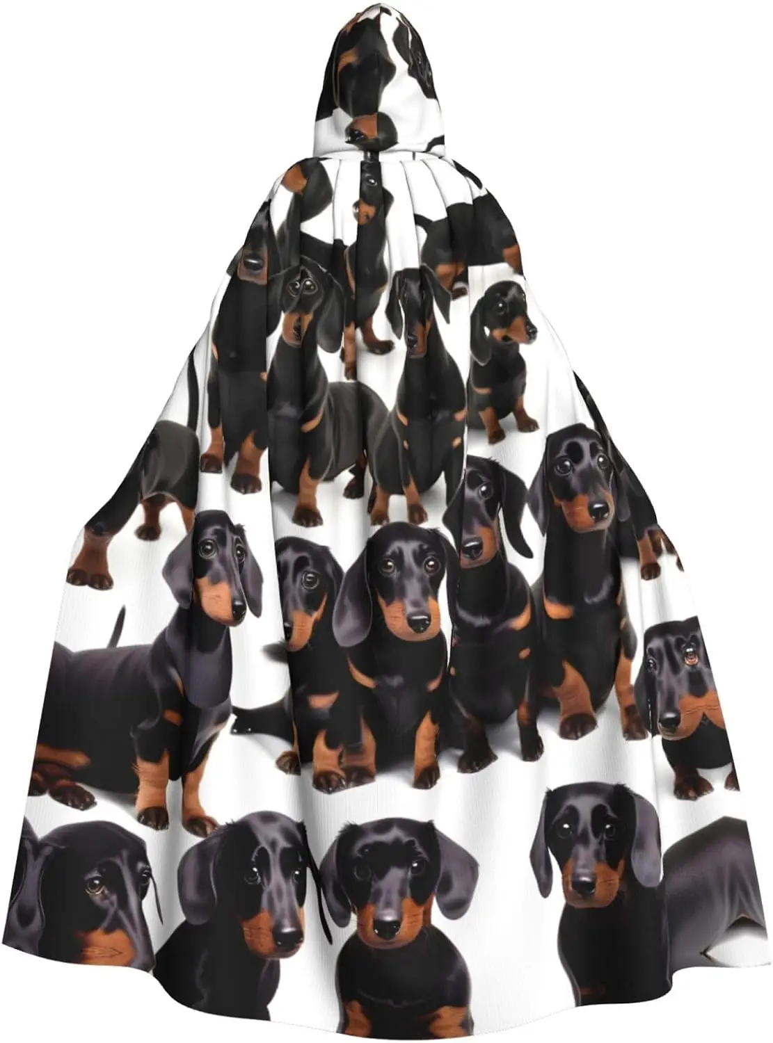 Dachshund Weiner Pet Dog print Adult Hooded Cape Carnival Festival Cape Cosplay Robe Costume party Gothic Carnival