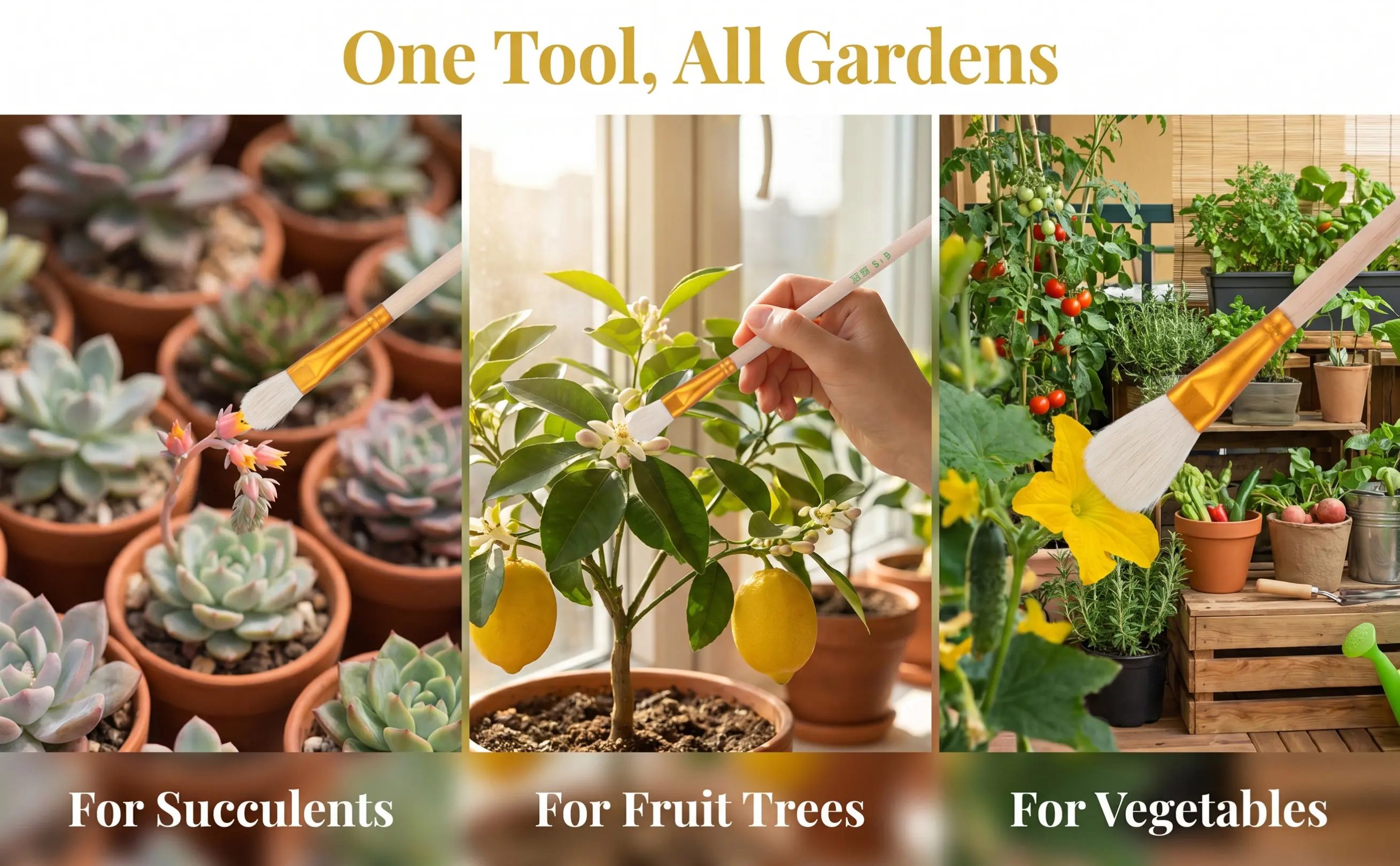 8Pcs Vegetable Pollinator Brush for Self-Pollination of Fruits, Vegetables, Succulents & Flowers – Gardening Tool