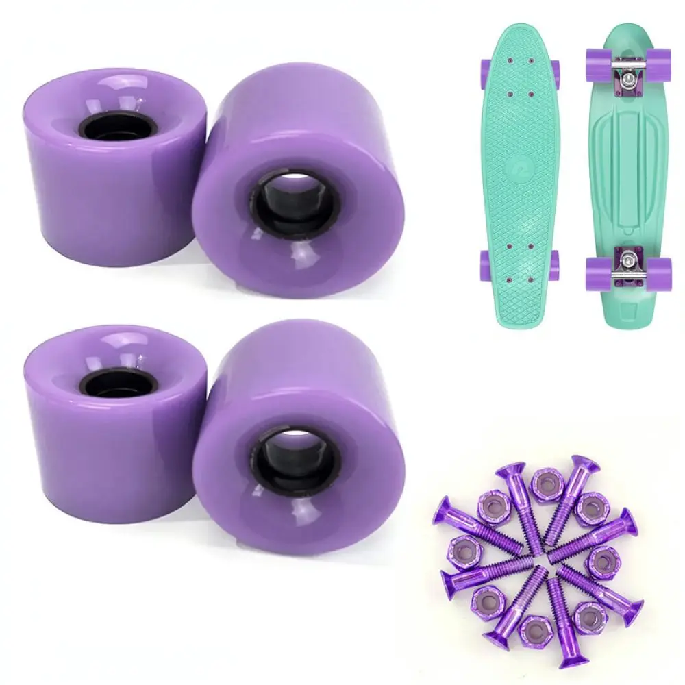 universal-skateboard-wheel-replacement-60x45mm-pu-material-with-shiny-electroplated-bolts-for-board-maintenance