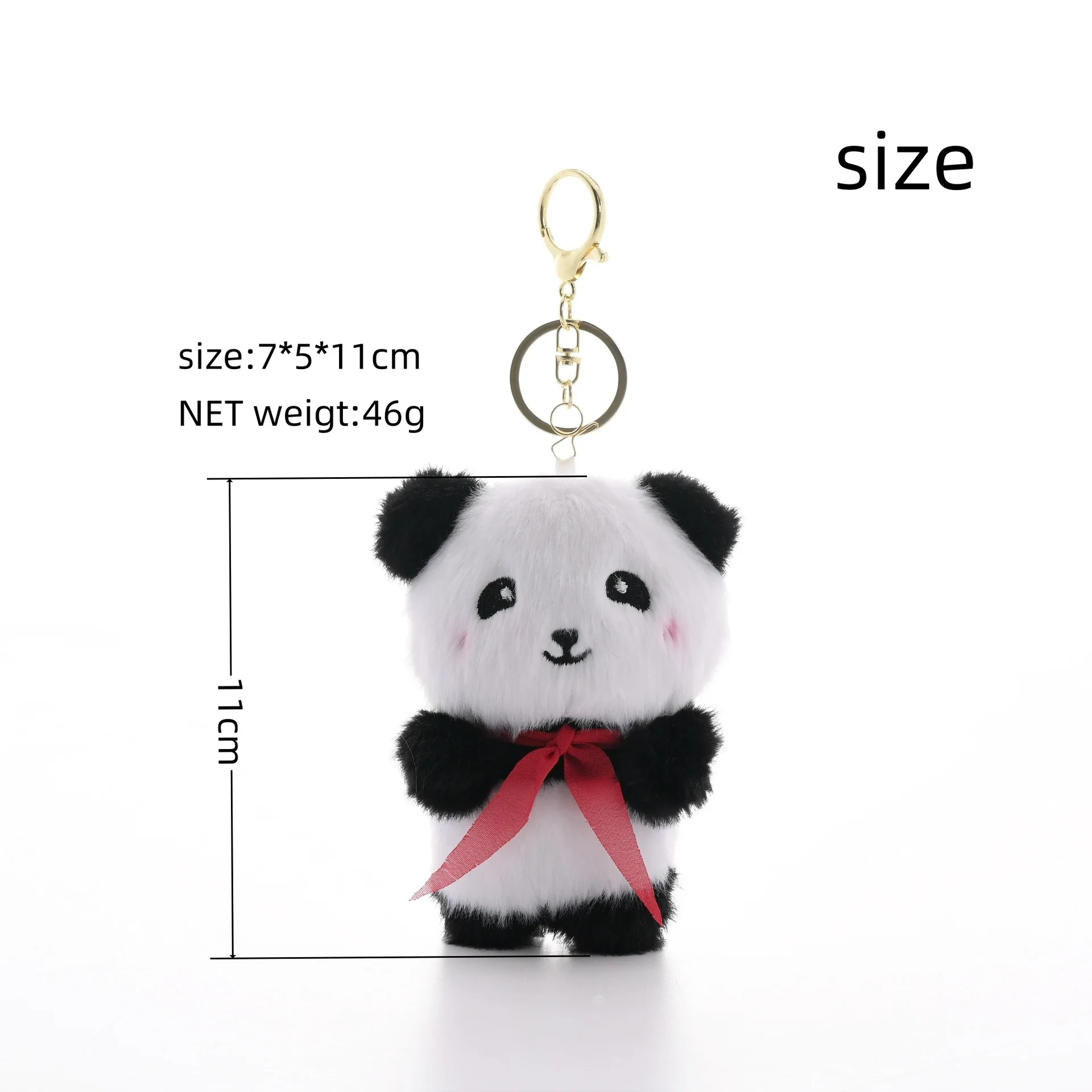 【 น่ารัก 】 Spring Outing จี้แพนด้ายักษ์ของเล่นตุ๊กตาผ้าพันคอสีแดงกระเป๋าตุ๊กตาจี้พวงกุญแจตุ๊กตา