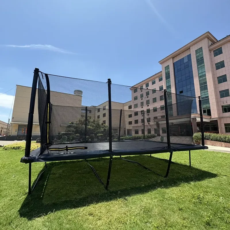 Factory 13x18ft Outdoor Playground Garden Park Fitness Elastic Bed Rectangle Kids Children Rectangle Trampoline with Safety