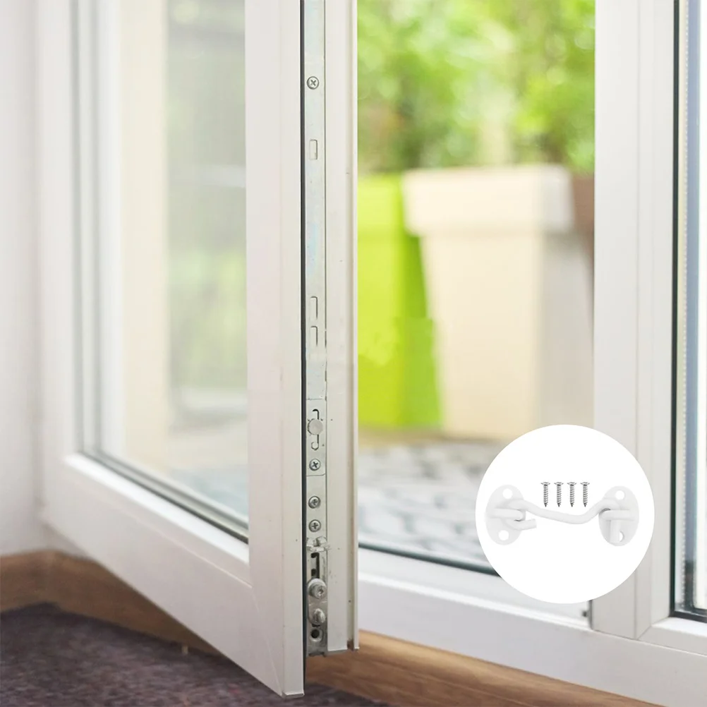 

4Pcs Heavy Duty Stainless Steel Door Hook and Eye Latch Cabin Hook Lock Swivel Window Hooks Rust Resistant for Barn Shed Window