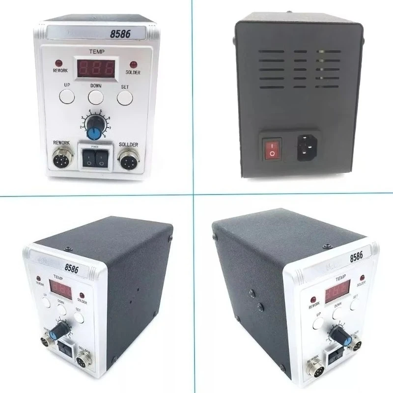 760W 8586 2 in 1 Hot Air Soldering Station, SMD BGA Rework Desoldering Station with Heat Gun for Phone Welding Repair