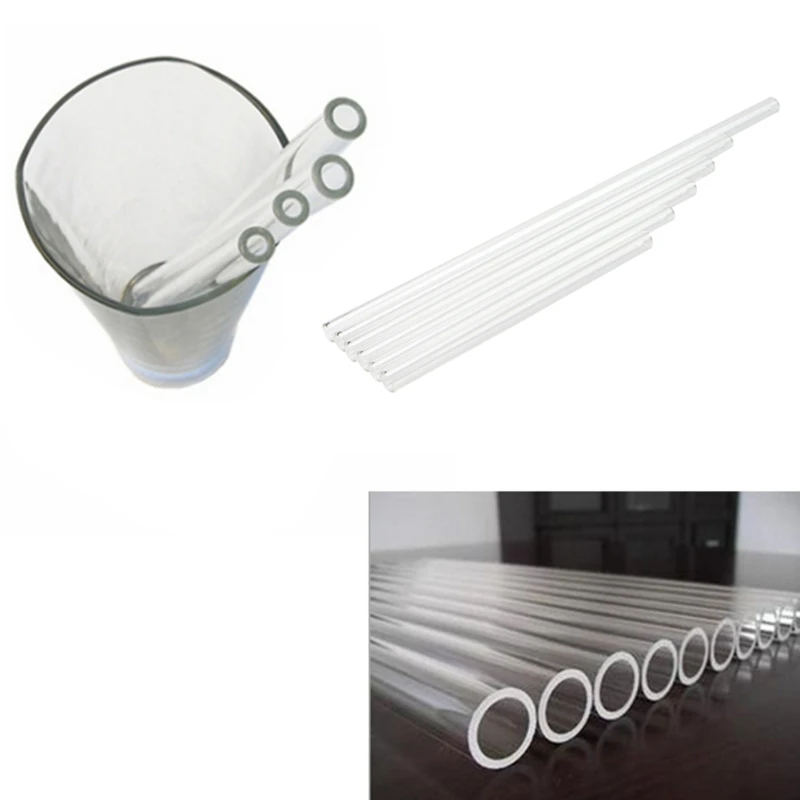 New Clear Glass 10mm Reusable Wedding Birthday Party Drinking Straws Thick Straws Drop Shipping