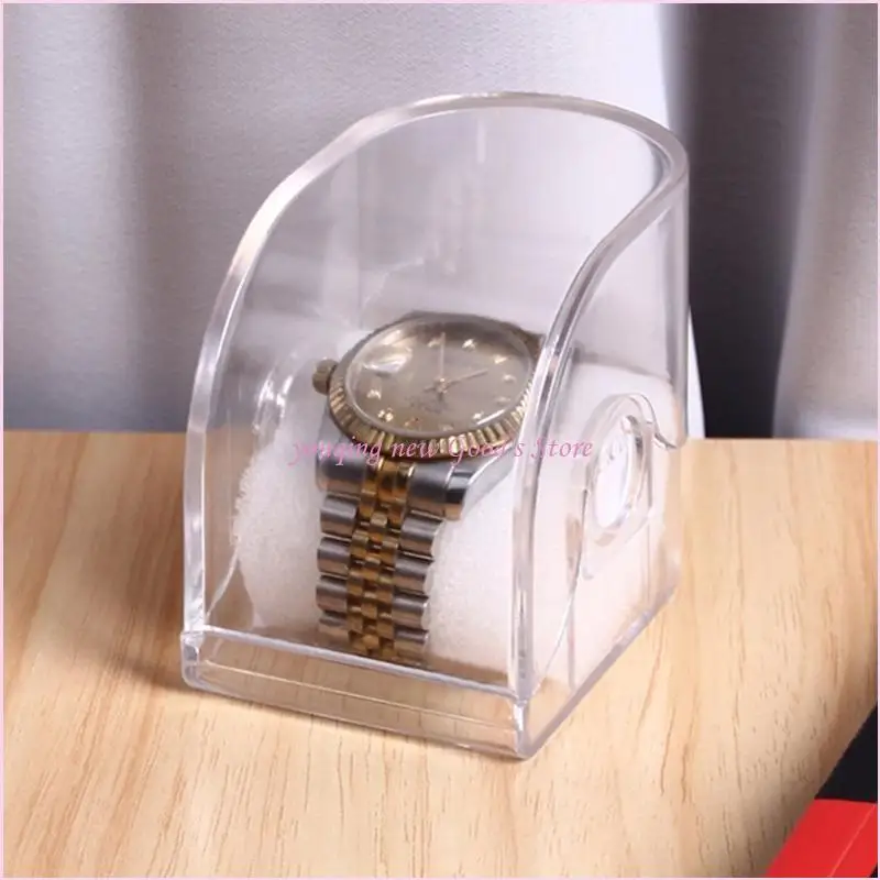 Transparent Watch Storage Box for Home and Commercial Display Acrylic Wristwatch Organizer Timepieces Protective Case