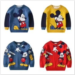 Baby Boy Sweater Spring Autumn Winter Thick Knitted Cotton Pajama Tops Cartoon Mickey Mouse Children Clothing Kid Wear Jacket