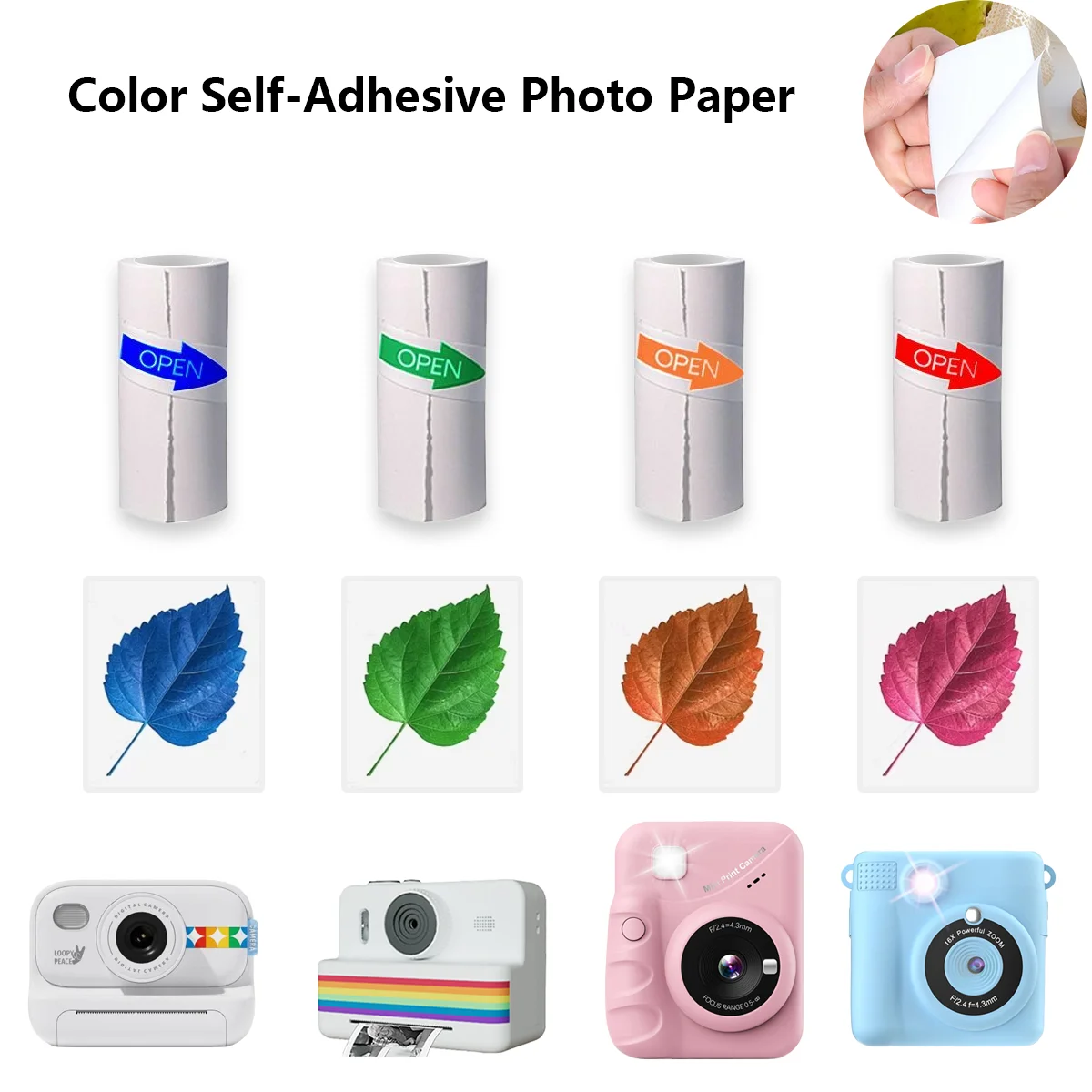 57x25mm Farb-Thermorolle, Thermopapier passend für Mini-Kameras & KI-Smart-Drucker, für Fotos, Etiketten, Büroschilder und Aufkleber – Detail 4