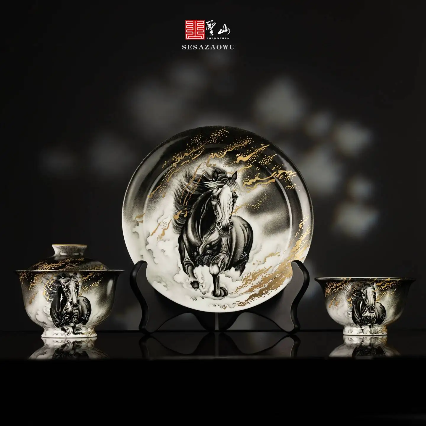 Sacred Mountain Jingdezhen Pastel Hand-Painted 