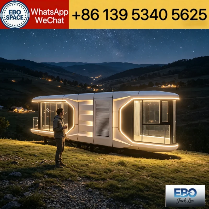 30FT Expandable Prefab Container House Fold Out Mobile Tiny Home Full Bathroom Kitchen Expandable House For Family Living