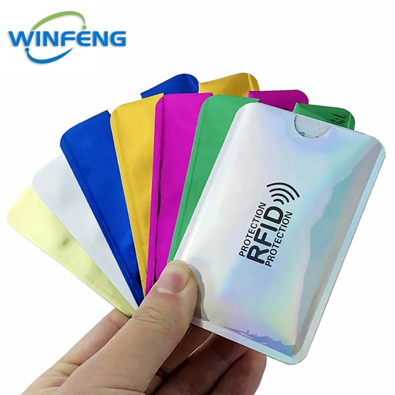 Fundas de protección Anti RFID para tarjetas, Protector de tarjetas de crédito, de aluminio, NFC, 50 piezas