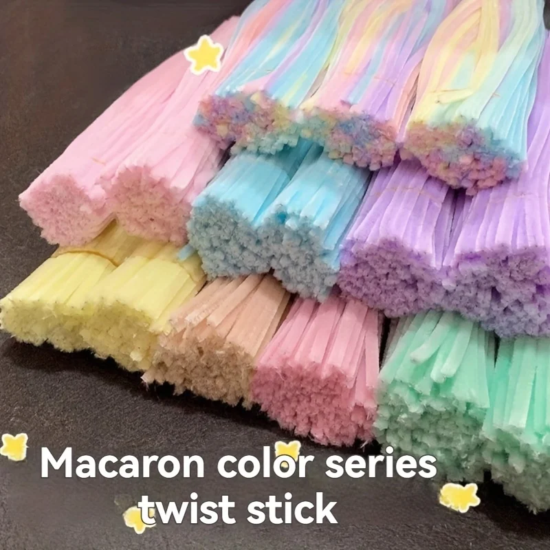 100pcs Cleaners Craft Set, Flexible Plastic Macaron Twist Sticks for Creative DIY Handmade Projects, Assorted Encrypted Colors