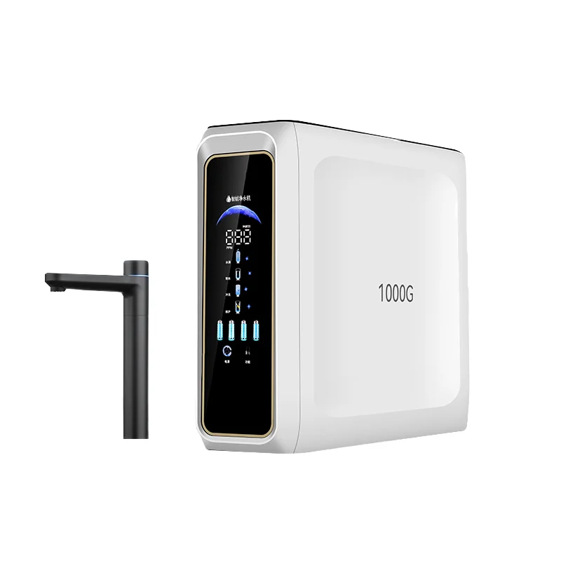 1000 GPD Alkaline RO Water Purifier New Design Under-Sink Reverse Osmosis System Electric Powered for Household & Hotel Use