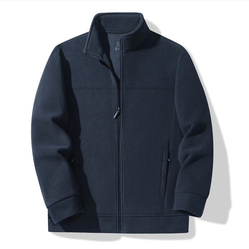 Autumn and Winter Stand-up Collar Jacket for Men Fleece Warm Loose Sporty Outdoor Casual Jacket Cold-proof and Windproof Jacket
