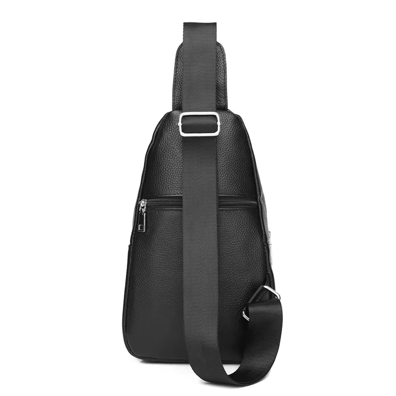 Sac à bandoulière en cuir véritable pour hommes, sacoche de poitrine de bonne qualité, sacs à bandoulière décontractés en cuir de vache