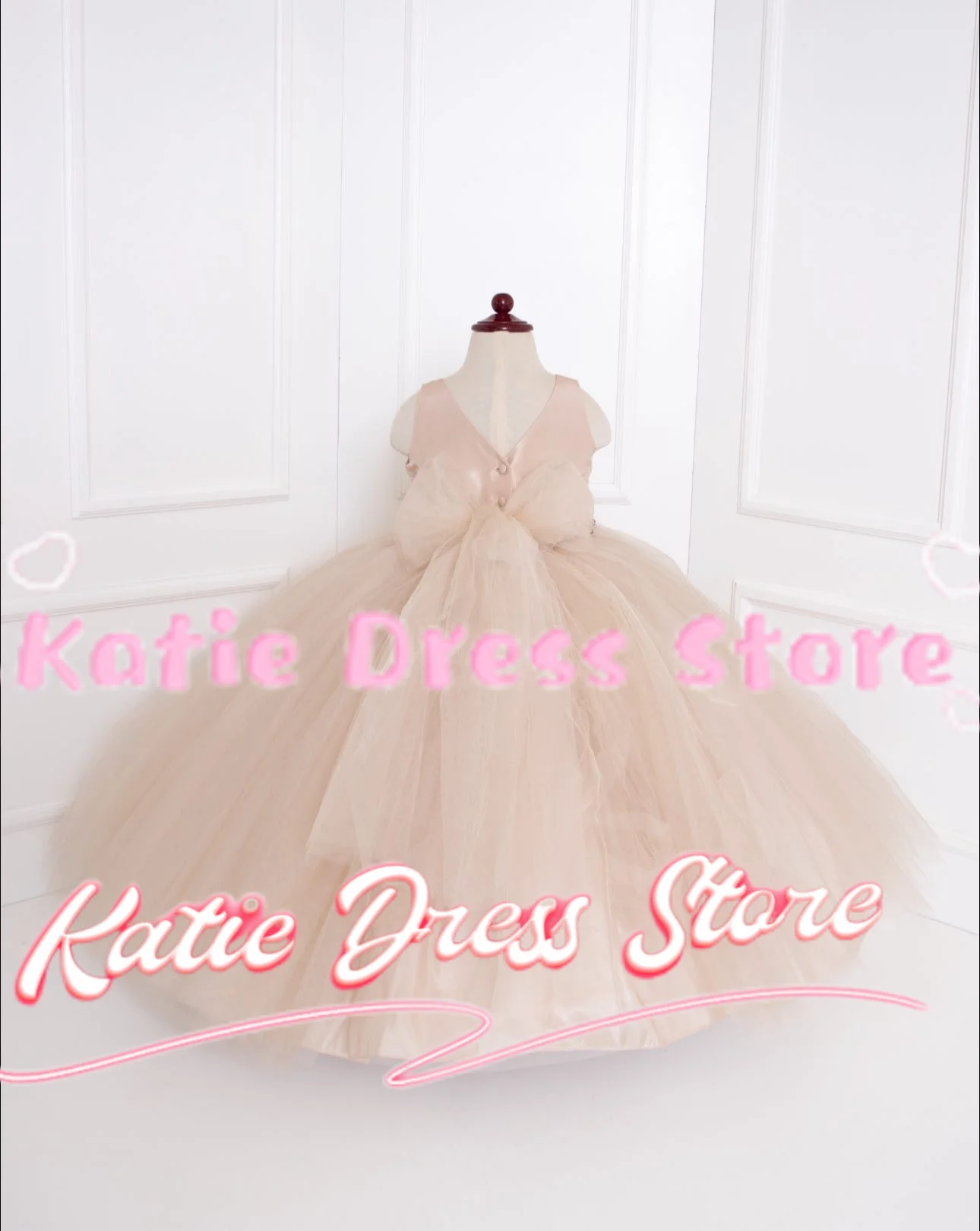 Flower Girl Dress For Wedding Tulle Puffy Beading Sleeveless Elegant Kids Birthday Party First Communion Ball Gowns Customized