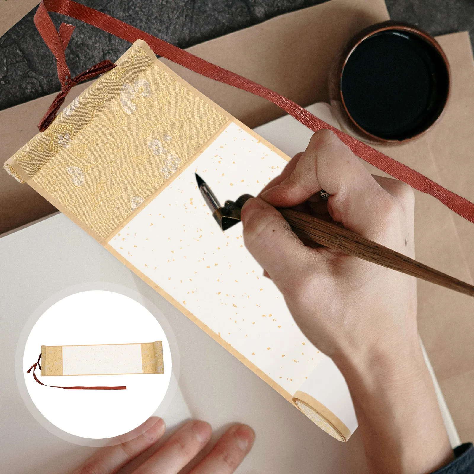 

Blank Xuan Paper Hanging Scroll Rice Paper Roll for Calligraphy Wedding Vows Invitations Signature Scroll Chinese Painting