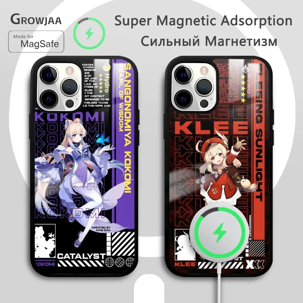

Genshin Impact Design Phone Case For IPhone 16 15 14 13 12 11 Pro Max Plus Mini Magsafe Mirror Wireless Magnetic Funda
