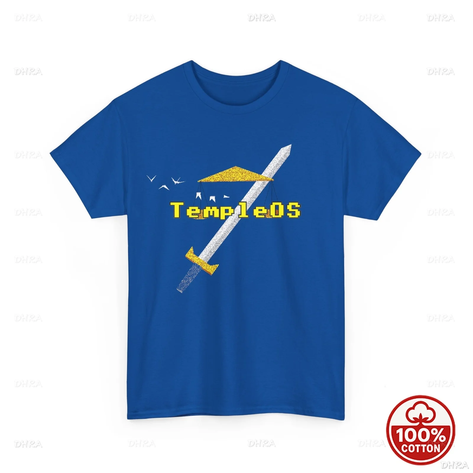 TempleOS Inspired Retro Computer T-Shirt Men Women Pixel Art Tech Lover Graphic Top
