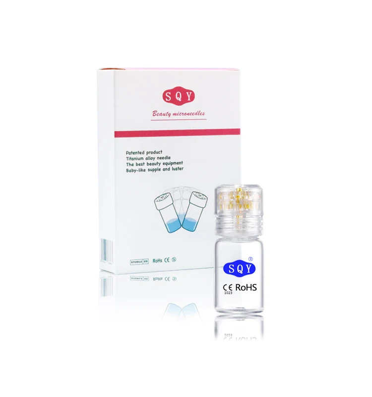 SQY 20-Pin Derma Stamp Roller Hydra Mikronadel 24k vergoldete Titanlegierung Mikronadel zur Hautpflege 0,2mm – Detail 7