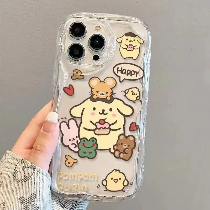 Sanrio Pom Pom Purin Air Cushion Phone Case For Iphone 15 14 13 12 11 Pro Max 7 8 Plus X XR XS Max Mini Anti Drop Phone Cover